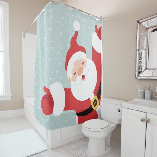 メリークリスマスの陽気なサンタ |シャワーカーテン シャワーカーテン (インサイチュ)