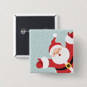 メリークリスマスの陽気なサンタ |ピンボタン 缶バッジ (正面&裏面)