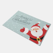 メリークリスマスの陽気なサンタ |書式 ドアマット (アングル)