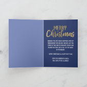 メリークリスマスの雪だるまおよび友人の家族写真 シーズンカード (内部)