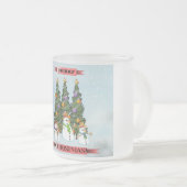 メリークリスマスの雪だるまのクリスマスツリーのコーヒー・マグ フロストグラスマグカップ (正面右)