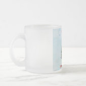 メリークリスマスの雪だるまのクリスマスツリーのコーヒー・マグ フロストグラスマグカップ (左)