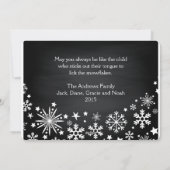 メリークリスマスの雪だるまの黒板のタイポグラフィ シーズンカード (裏面)