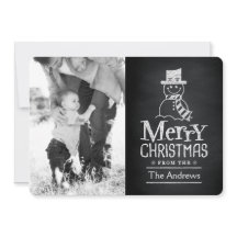 メリークリスマスの雪だるまの黒板のタイポグラフィ