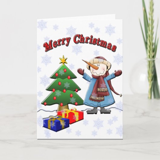 メリークリスマスの雪だるまカード シーズンカード (正面)