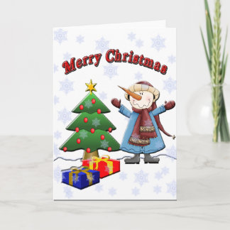 メリークリスマスの雪だるまカード シーズンカード