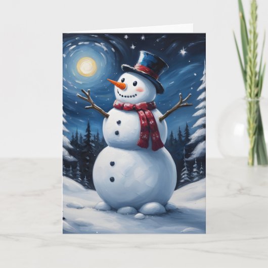 メリークリスマスの雪だるま カード (正面)