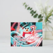 メリークリスマスの雪だるま シーズンポストカード (スタンド正面)