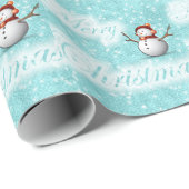 メリークリスマスの雪だるま ラッピングペーパー (ロールコーナー)