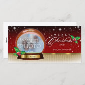 メリークリスマスの雪の地球カスタマイズ可能な6 シーズンカード (正面/裏面)