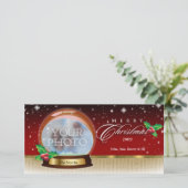 メリークリスマスの雪の地球カスタマイズ可能な6 シーズンカード (スタンド正面)