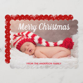 メリークリスマスの雪の結晶クリスマスフォト シーズンカード