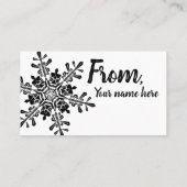 メリークリスマスの雪の薄片のおもしろいの名刺 名刺 (裏面)
