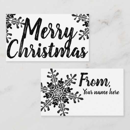 メリークリスマスの雪の薄片のおもしろいの名刺 名刺 (正面/裏面)