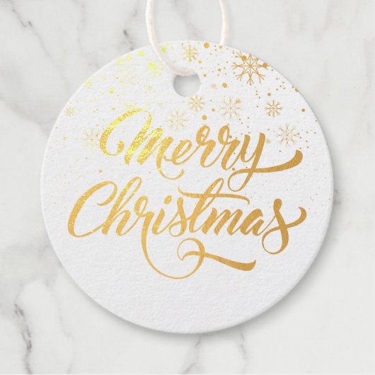 メリークリスマスの雪パーソナライズされた片 フェイバータグ (正面)