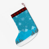 メリークリスマスの雪景色 スモールクリスマスストッキング (裏面 (吊り時))