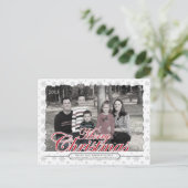 メリークリスマスの雪片のカスタムな写真の郵便はがき シーズンポストカード (スタンド正面)