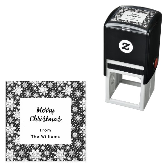 メリークリスマスの雪片パターン セルフインキングスタンプ (インサイチュ)