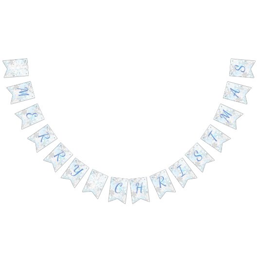 メリークリスマスの雪片-旗布の旗 バンティングフラッグ (全)