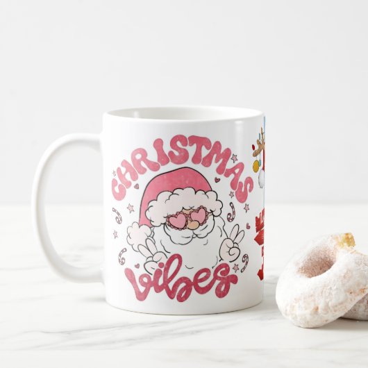 メリークリスマスの雰囲気 コーヒーマグカップ (ドーナツ)