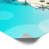 メリークリスマスの青の雪だるま ポスター (角)