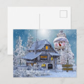 メリークリスマスの静かな冬の夜 シーズンポストカード (正面/裏面)