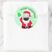 メリークリスマスの顔サンタクロース ラウンドシール (バッグ)