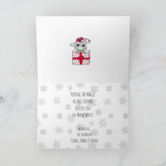 メリークリスマスの願いお洒落小人 カード (内部)