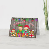 メリークリスマスの願いお洒落小人 カード (正面)