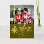 メリークリスマスの願い写真クリスマスカード 箔シーズンカード (正面)