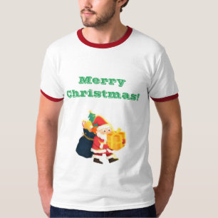 メリークリスマスの願い 自由文言入り リンガーTシャツ クール Tシャツ