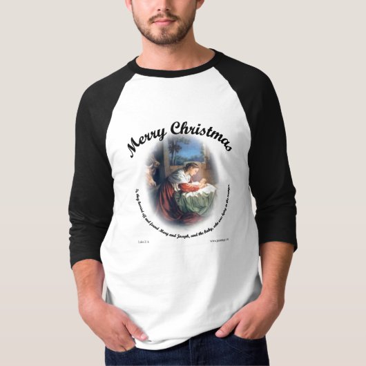 メリークリスマスの飼い葉桶 Tシャツ (正面)