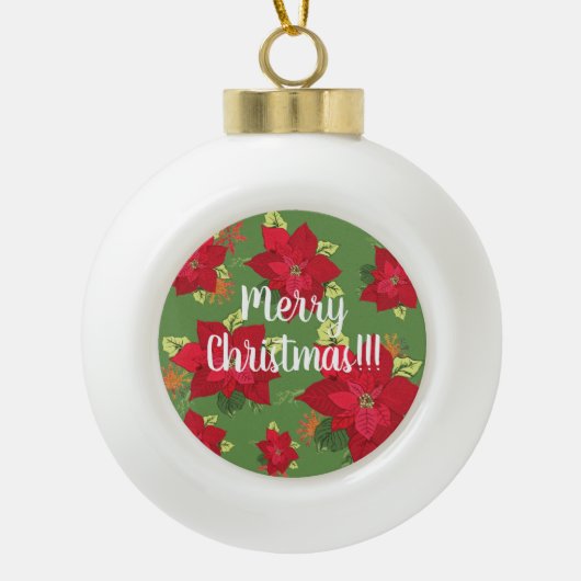メリークリスマスの飾り セラミックボールオーナメント (正面)