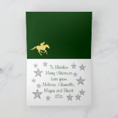 メリークリスマスの馬および星の挨拶状 シーズンカード (内部)