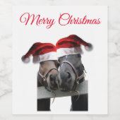 メリークリスマスの馬 ワインラベル (シングルラベル)