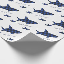 メリークリスマスの鮫の暗藍色のバッファローの格子縞