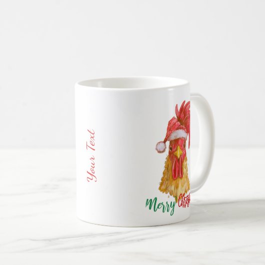 メリークリスマスの鶏パーソナライズされたコーヒーマグ コーヒーマグカップ (正面右)