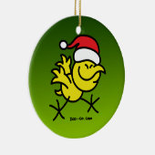 メリークリスマスの鶏 セラミックオーナメント (右)
