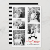 メリークリスマスの鹿の新婚の写真コラージュ シーズンカード (正面/裏面)