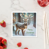 メリークリスマスの鹿 スタンダードカクテルナプキン (インサイチュ)