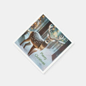 メリークリスマスの鹿 スタンダードカクテルナプキン (角)