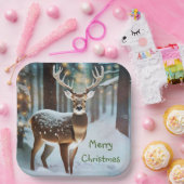 メリークリスマスの鹿 ペーパープレート (パーティー)