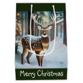メリークリスマスの鹿 ミディアムペーパーバッグ (裏面)