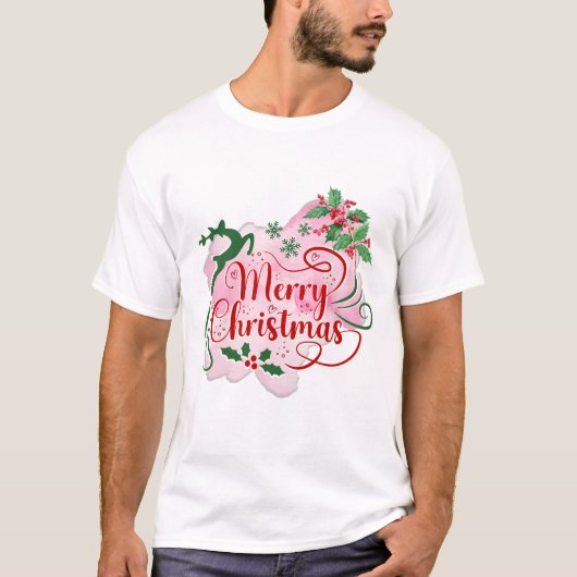 メリークリスマスの鹿 Tシャツ (正面)