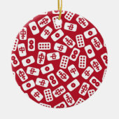 メリークリスマスの麻雀タイル セラミックオーナメント (正面)