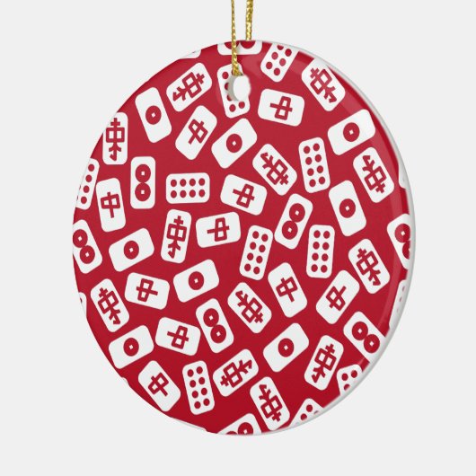 メリークリスマスの麻雀タイル セラミックオーナメント (左)