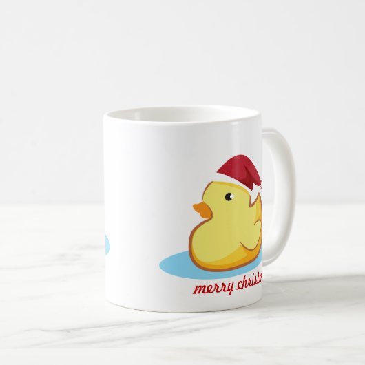メリークリスマスの黄色のゴム製アヒルのマグ コーヒーマグカップ (正面右)