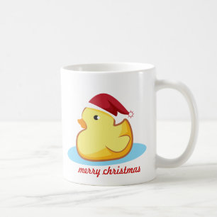 メリークリスマスの黄色のゴム製アヒルのマグ コーヒーマグカップ