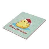 メリークリスマスの黄色のゴム製duckieのタイル タイル (側面)