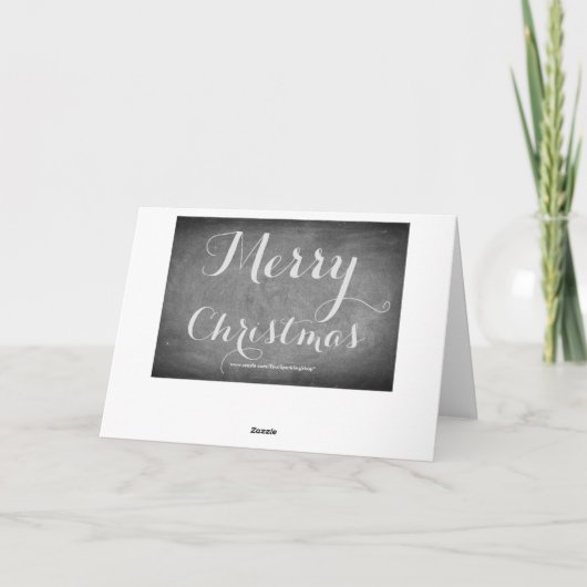 メリークリスマスの黒板のタイポグラフィの白黒 シーズンカード (裏面)